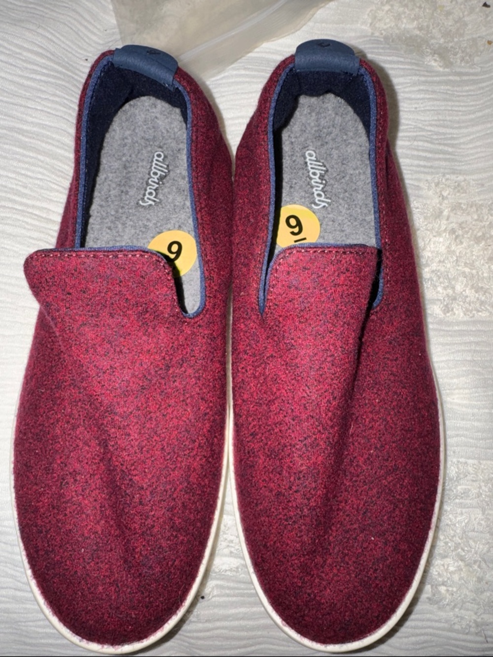 Allbirds Men's Slip-On Wool Shoes in Burgundy Red